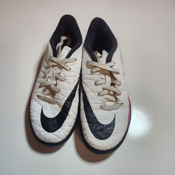 Nike Other - Nike Hypervenom Phelon Turf Soccer Shoes White/Black/Total Orange Youth 13.5